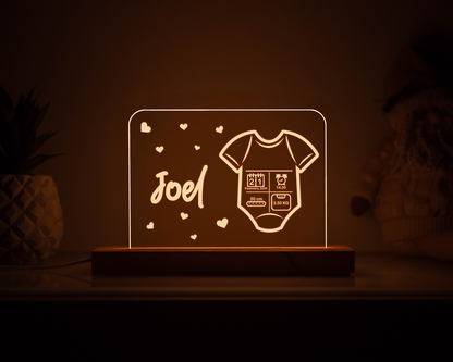 Candeeiro LED Body personalizável com base em madeira e controlo de intensidade